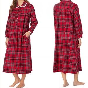 LANZ OF SALZBURG Red Plaid Ballet Nightgown Women’s Size Medium 3320-7